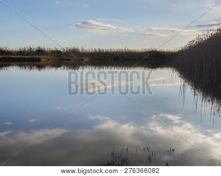 Shot Of A Stretch Of Water In The Natural Reserve Of Vendicari, Italy