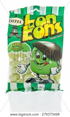 Winneconne, Wi - 30 December 2018: A Package Of Eiffel Bon Bons Chewy Candy On An Isolated Backgroun