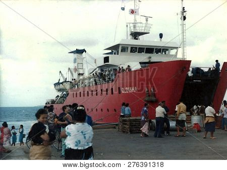 Nukualofa / Tonga - Circa July, 2000: The Olovaha Provides Passenger Ferry Service Between The Major
