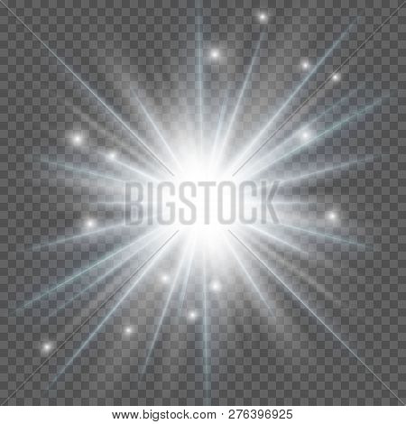 Glow Light Effect, Explosion, Glitter, Spark, Sun Flash. Vector Illustration.