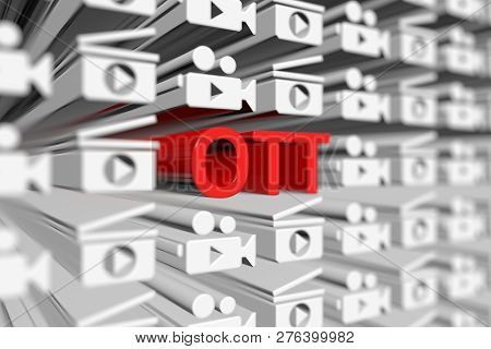 Ott Concept Blurred Background 3d Render Illustration