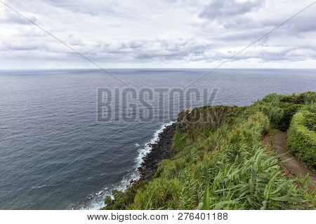 The Faro Do Arnel Lighthouse In Nordeste On The Island Of Sao Miguel In The Azores.