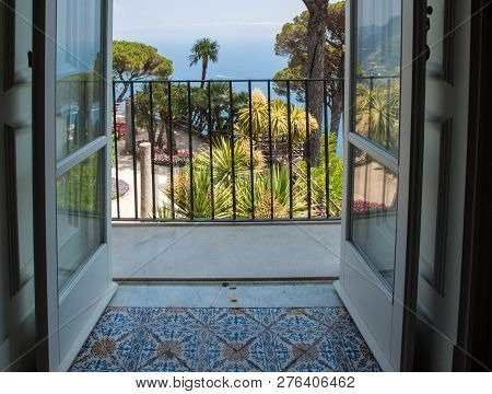Ravello, Italy - June 16, 2017: Garden At Villa Rufolo In Ravello. Amalfi Coast Italy