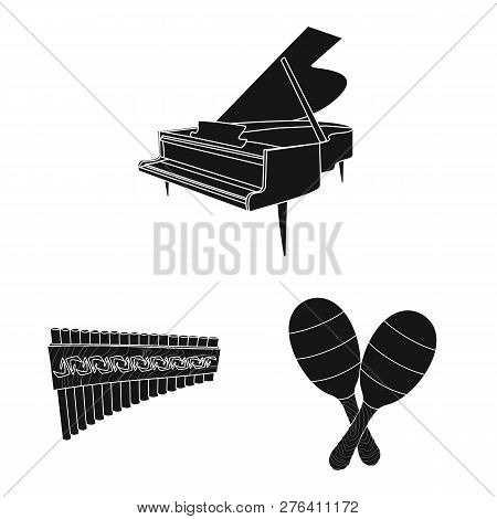 Vector Illustration Of Music And Tune Sign. Set Of Music And Tool Vector Icon For Stock.