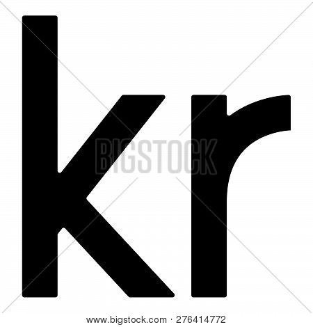 Krone Of Denmark Danish Krone Icon Black Color Vector Illustration Flat Style Simple Image 37