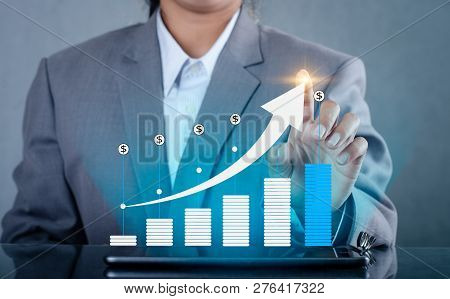 Graph Of Financial Growth Global Communications Binary Smart Phones And World Internet  Press The Ph