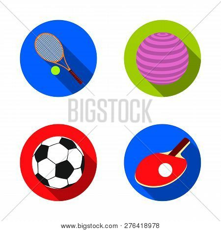 Vector Design Of Ball And Soccer Icon. Collection Of Ball And Basketball Vector Icon For Stock.