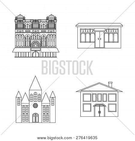 Vector Design Of Building And City Logo. Set Of Building And Business Stock Vector Illustration.