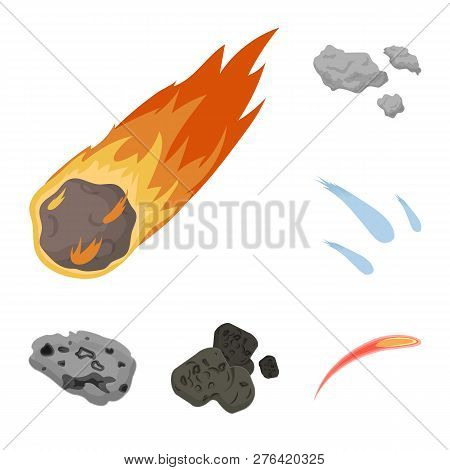 Vector Design Of Shooting And Fire Sign. Collection Of Shooting And Asteroid Stock Vector Illustrati