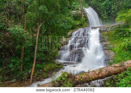 Huay Saai Leung Waterfall Is A Beautiful Waterfalls In The Rain Forest Jungle Thailand