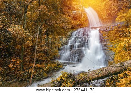 Huay Saai Leung Waterfall Is A Beautiful Waterfalls In The Rain Forest Jungle Thailand