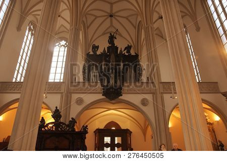 Brno, The Czech Republic - December 28, 2018: The Church Of St. Jacob The Elder Is A Late Gothic Thr