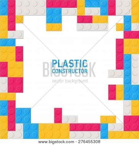 Square Decorative Backdrop Or Background With Frame Or Border Made Of Plastic Construction Details, 