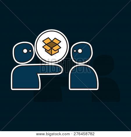 Dropbox Color Icon . Realistic Icon Or Logo Sticker