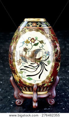 Antique Japanese Cloisonne Vase Made In The Meiji Period Around 1890.