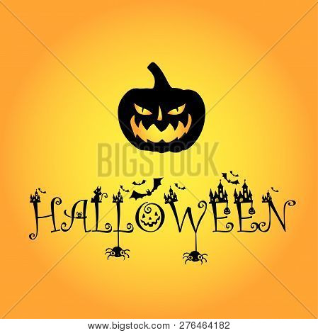 1 Pumpkin Black Halloween Logo Eps Vector File