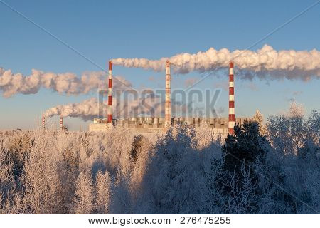 Russia, Surgut, Uniper, 25 December 2018: Surgut Gres-2 Thermal Power Plant In Winter.