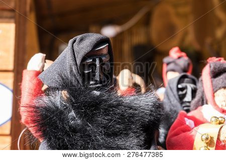 Mamuthones And Issohadores, Mamoiada Traditional Masks, Nuoro, Sardinia, Italy