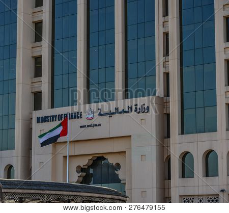 Dubai, Uae - Dec 9, 2018. Facade Of Ministry Of Finance In Dubai, Uae. Uae Has The Second-largest Ec