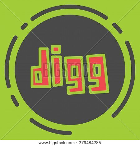 Unusual Look Web Icon Of Modern Social Network Digg.