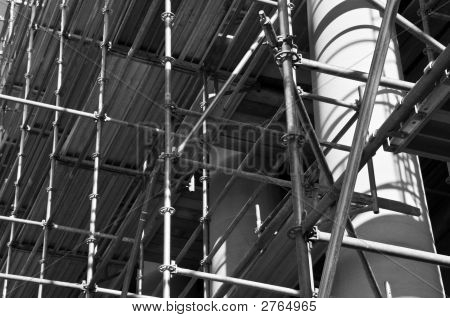 Shadowed Scaffoliding And Column