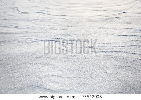 Closed Snow Cover In Wind, With Drifts