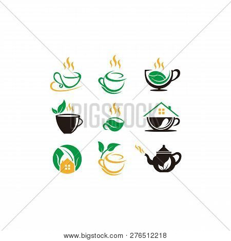Green Tea Cup Inspiration Logo,hot Tea Drink Vector