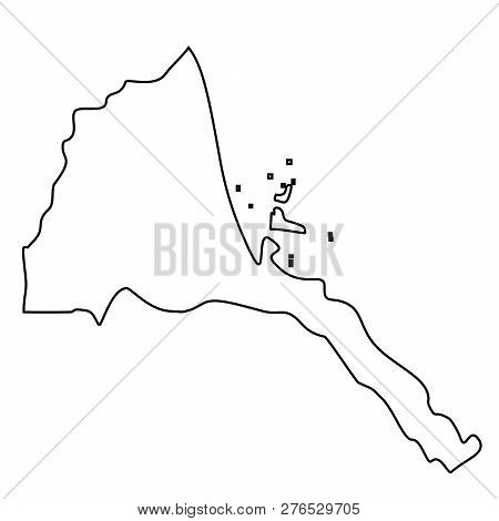 Map Of Eritrea - Outline. Silhouette Of Map Of Eritrea  Illustration