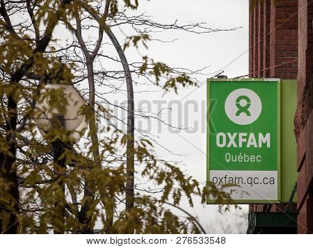 Montreal, Canada - November 6, 2018: Oxfam Logo In Front Of Their Local Charity Shop In Montreal, Qu