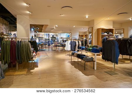 DUSSELDORF, GERMANY - CIRCA SEPTEMBER, 2018: interior shot of Esprit shop in Dusseldorf.