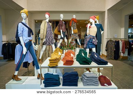 DUSSELDORF, GERMANY - CIRCA SEPTEMBER, 2018: interior shot of Esprit shop in Dusseldorf.