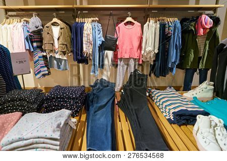 DUSSELDORF, GERMANY - CIRCA SEPTEMBER, 2018: interior shot of Esprit shop in Dusseldorf.