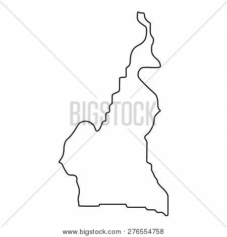 Map Of Cameroon - Outline. Silhouette Of Cameroon Map  Illustration