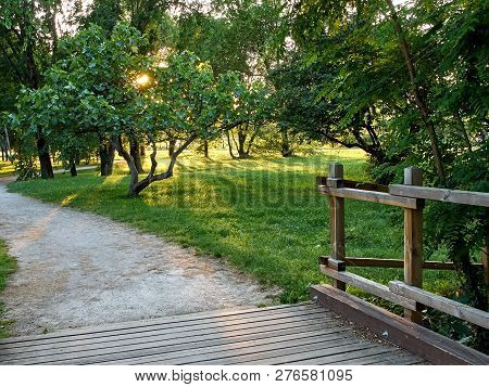 Park Full Of Greenery In The Suburbs Of Milan, Cernusco Sul Naviglio