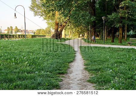 Park Full Of Greenery In The Suburbs Of Milan, Cernusco Sul Naviglio