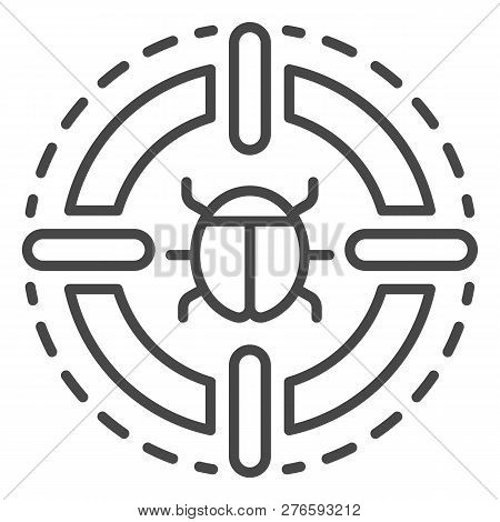 Virus Detected Icon. Outline Virus Detected Icon For Web Design Isolated On White Background