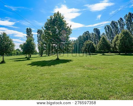 Park Full Of Greenery In The Suburbs Of Milan, Cernusco Sul Naviglio