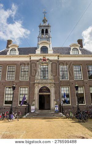 Edam, Netherlands - August 25, 2017: Front Of The Historic Town Hall Of Edam, Holland
