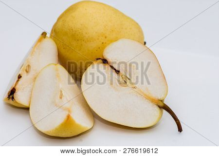 The Organic Pear On The White Background
