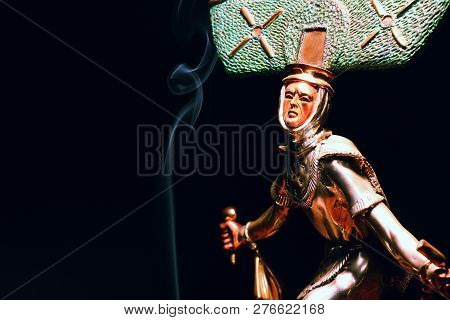 Shaman Figure Smoke Dark Background Studio Quality