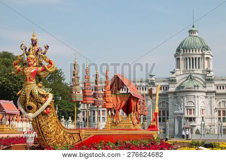 Bangkok, Thailand - December 30, 2018 : People Visit The Royal Winter Festival (un Ai Rak 2), Ananta