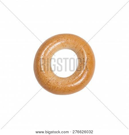 Little Bagel On White Close Up Isolated