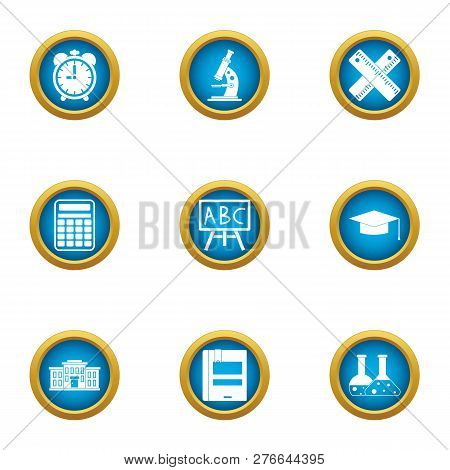 Pupillary Icons Set. Flat Set Of 9 Pupillary Icons For Web Isolated On White Background