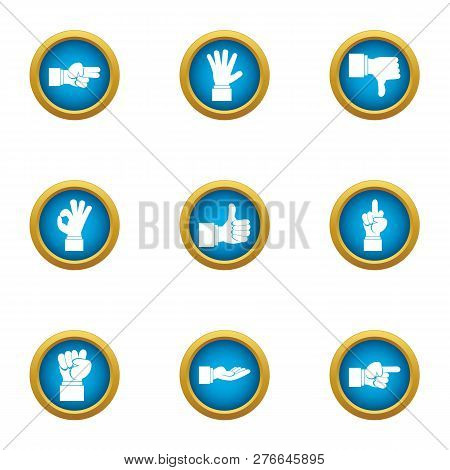 Bodily Movement Icons Set. Flat Set Of 9 Bodily Movement Icons For Web Isolated On White Background