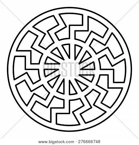 Black Sun Symbol Icon Black Color Vector Illustration Flat Style Simple Image 17