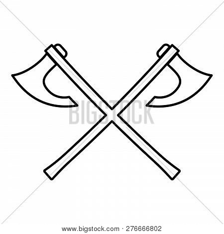 Two Battle Axes Vikings Icon Black Color Vector Illustration Flat Style Simple Image 30