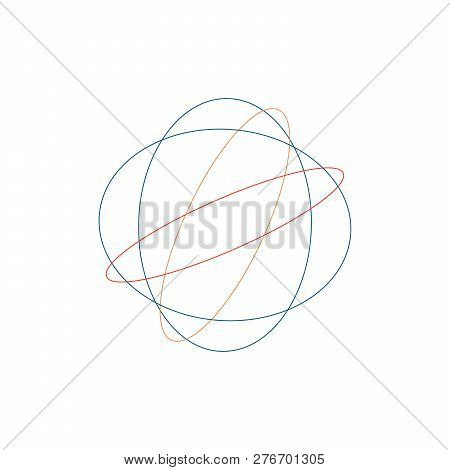 Tangled Circle Clew, Colored Intricate Texture. Chaotic Colorful Tangled Circles. Chaos Stripes. Vec