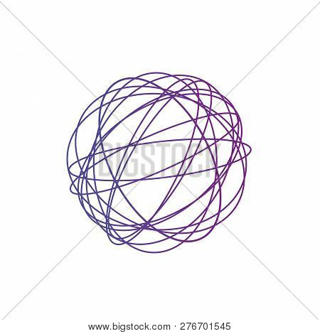 Tangled Circle Clew, Colored Intricate Texture. Chaotic Colorful Tangled Circles. Chaos Stripes. Vec