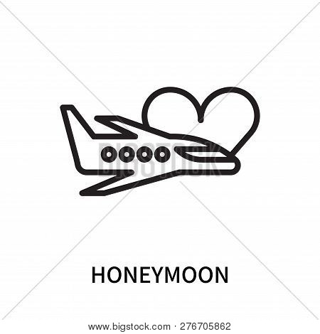 Honeymoon Icon Isolated On White Background. Honeymoon Icon Simple Sign. Honeymoon Icon Trendy And M