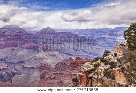 A View Of The Visnu Temple, Grand Canyon National Park, Arizona, Usa